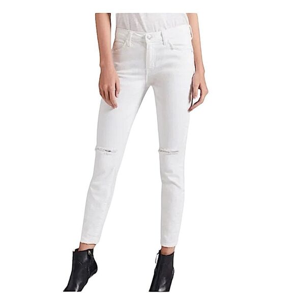 Current/ Elliot High Waist Stiletto White Ripped jeans - Picture 9 of 12